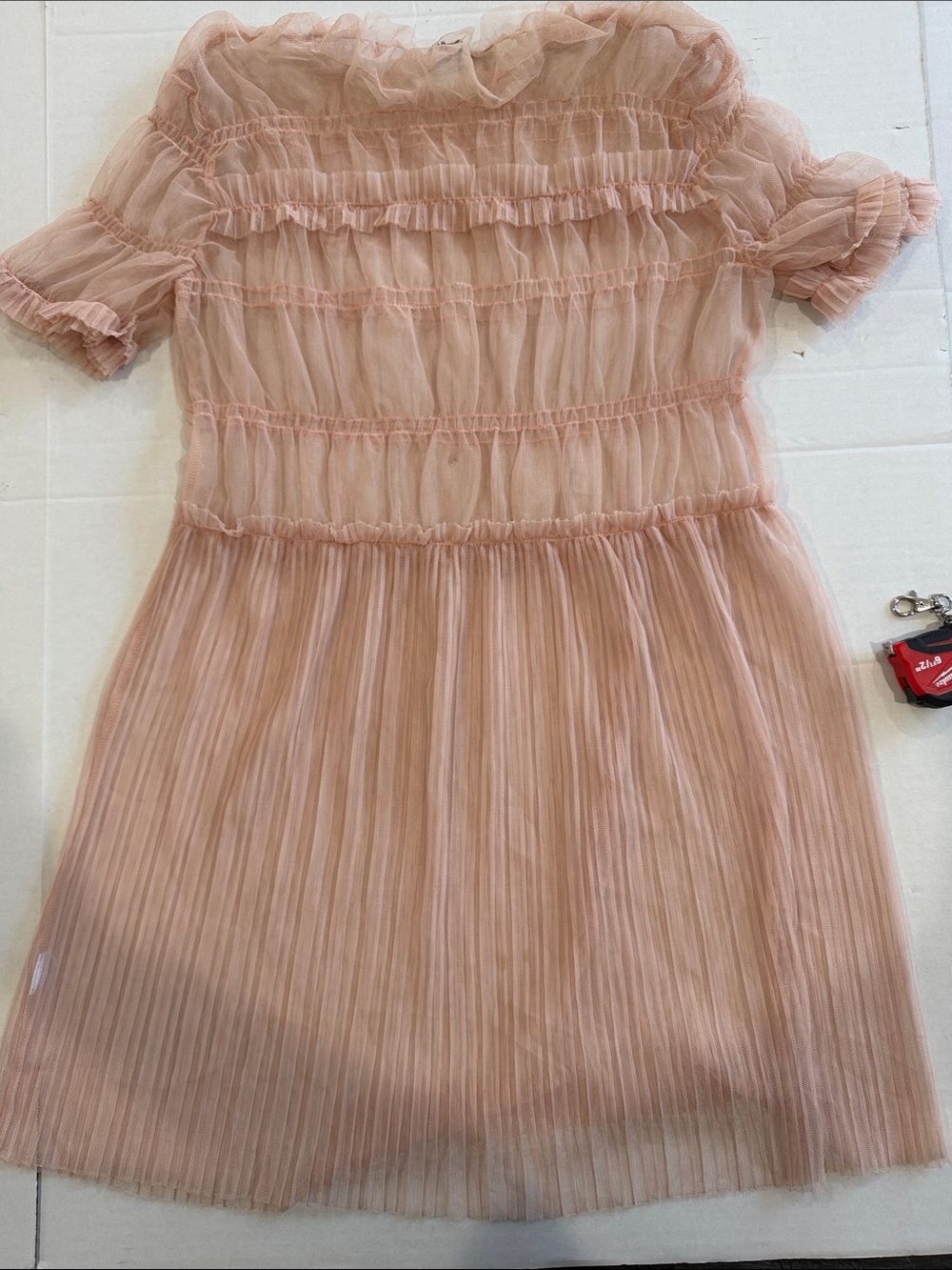Topshop  sheer pink tulle dress / tunic size 6 - Picture 5 of 7